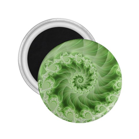 Fractal Lace Green Spiral Fractal 2.25  Magnet from ArtsNow.com Front