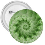 Fractal Lace Green Spiral Fractal 3  Button