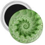 Fractal Lace Green Spiral Fractal 3  Magnet