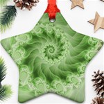 Fractal Lace Green Spiral Fractal Ornament (Star)