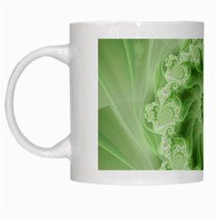 Fractal Lace Green Spiral Fractal White Mug from ArtsNow.com Left