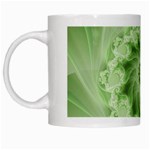 Fractal Lace Green Spiral Fractal White Mug