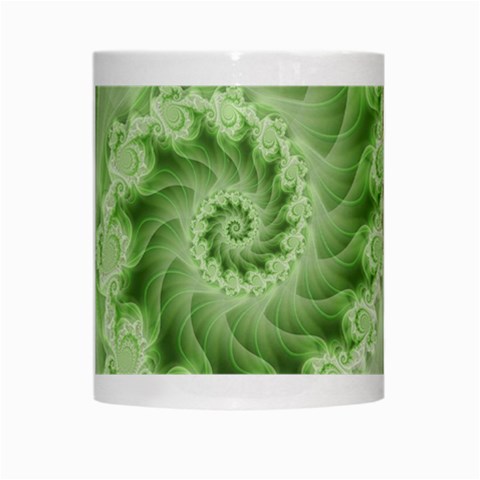 Fractal Lace Green Spiral Fractal White Mug from ArtsNow.com Center