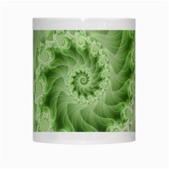 Fractal Lace Green Spiral Fractal White Mug from ArtsNow.com Center