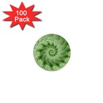 Fractal Lace Green Spiral Fractal 1  Mini Button (100 pack) 