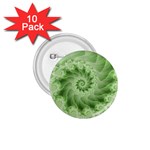 Fractal Lace Green Spiral Fractal 1.75  Button (10 pack) 