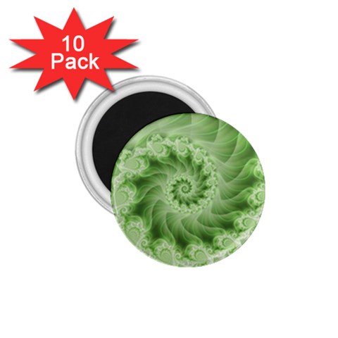 Fractal Lace Green Spiral Fractal 1.75  Magnet (10 pack)  from ArtsNow.com Front