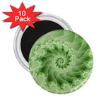 Fractal Lace Green Spiral Fractal 2.25  Magnet (10 pack)