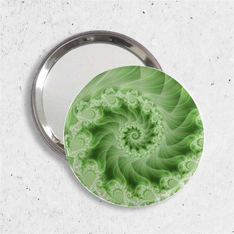 Fractal Lace Green Spiral Fractal 2.25  Handbag Mirror from ArtsNow.com Front