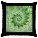 Fractal Lace Green Spiral Fractal Throw Pillow Case (Black)