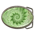 Fractal Lace Green Spiral Fractal Belt Buckle