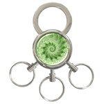 Fractal Lace Green Spiral Fractal 3-Ring Key Chain