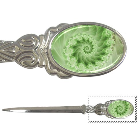 Fractal Lace Green Spiral Fractal Letter Opener from ArtsNow.com Front