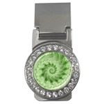 Fractal Lace Green Spiral Fractal Money Clip (CZ)