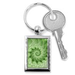 Fractal Lace Green Spiral Fractal Key Chain (Rectangle)