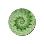 Fractal Lace Green Spiral Fractal Rubber Coaster (Round)