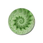 Fractal Lace Green Spiral Fractal Rubber Round Coaster (4 pack)