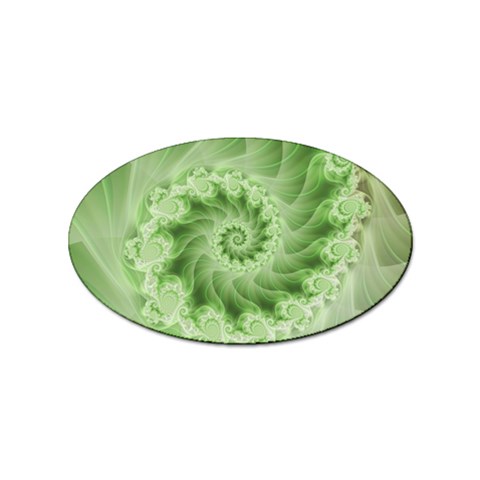 Fractal Lace Green Spiral Fractal Sticker (Oval) from ArtsNow.com Front