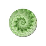 Fractal Lace Green Spiral Fractal Magnet 3  (Round)