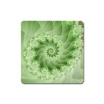 Fractal Lace Green Spiral Fractal Magnet (Square)