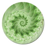 Fractal Lace Green Spiral Fractal Magnet 5  (Round)