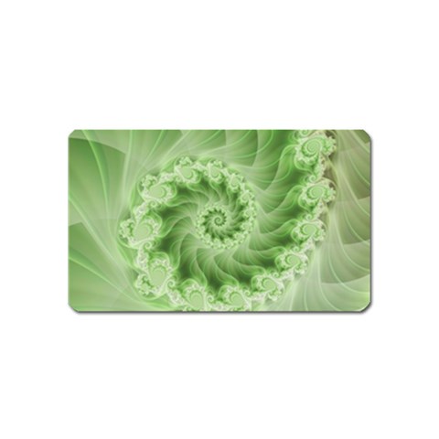 Fractal Lace Green Spiral Fractal Magnet (Name Card) from ArtsNow.com Front