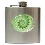 Fractal Lace Green Spiral Fractal Hip Flask (6 oz)