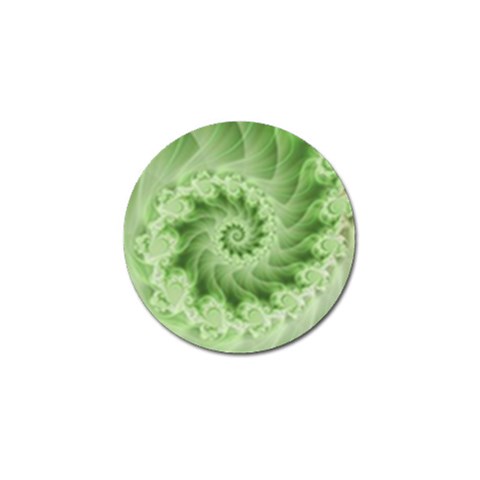 Fractal Lace Green Spiral Fractal Golf Ball Marker from ArtsNow.com Front