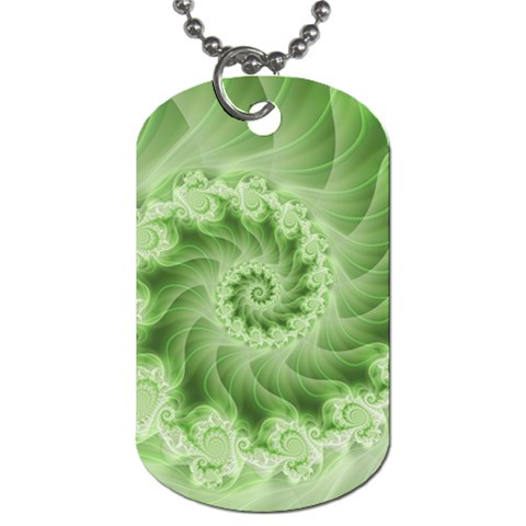 Fractal Lace Green Spiral Fractal Dog Tag (Two Sides) from ArtsNow.com Front