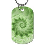 Fractal Lace Green Spiral Fractal Dog Tag (Two Sides)