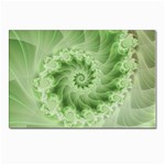 Fractal Lace Green Spiral Fractal Postcard 4  x 6 