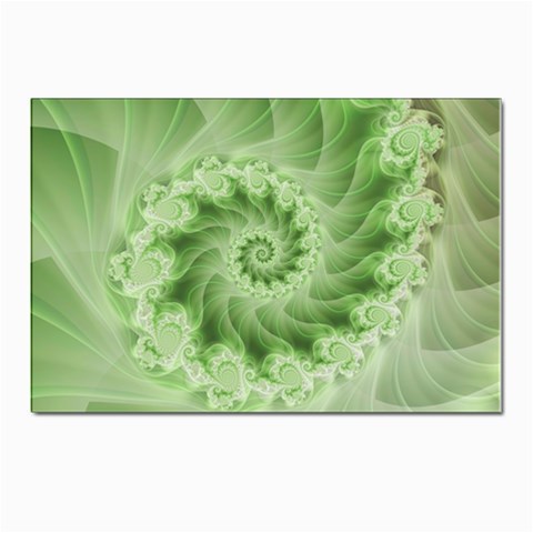 Fractal Lace Green Spiral Fractal Postcard 4 x 6  (Pkg of 10) from ArtsNow.com Front