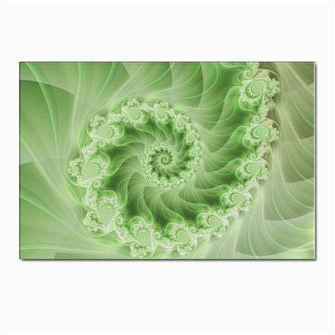 Fractal Lace Green Spiral Fractal Postcards 5  x 7  (Pkg of 10) from ArtsNow.com Front