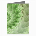 Fractal Lace Green Spiral Fractal Greeting Card