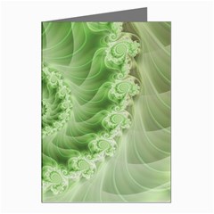 Fractal Lace Green Spiral Fractal Greeting Cards (Pkg of 8) from ArtsNow.com Left