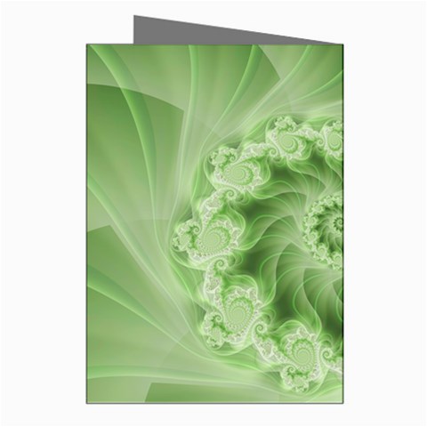 Fractal Lace Green Spiral Fractal Greeting Cards (Pkg of 8) from ArtsNow.com Right