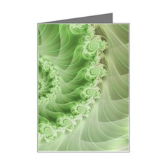 Fractal Lace Green Spiral Fractal Mini Greeting Card from ArtsNow.com Left