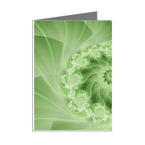 Fractal Lace Green Spiral Fractal Mini Greeting Cards (Pkg of 8) from ArtsNow.com Right