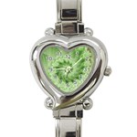 Fractal Lace Green Spiral Fractal Heart Italian Charm Watch