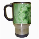 Fractal Lace Green Spiral Fractal Travel Mug (White)