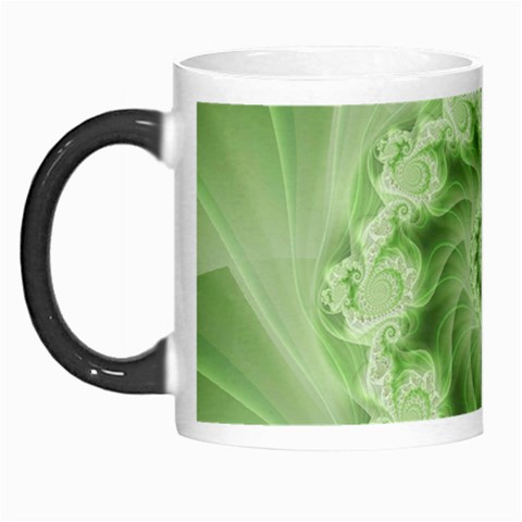 Fractal Lace Green Spiral Fractal Morph Mug from ArtsNow.com Left