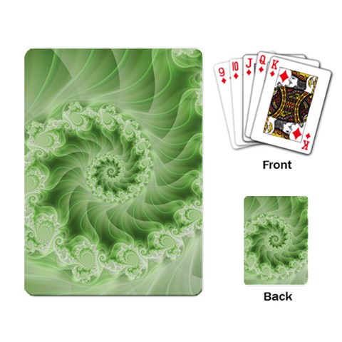 Fractal Lace Green Spiral Fractal Playing Cards Single Design from ArtsNow.com Back