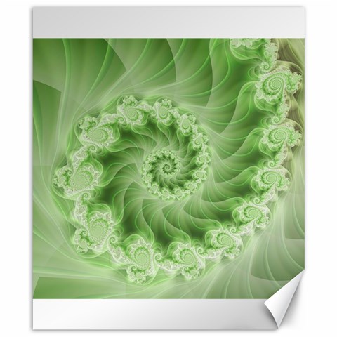 Fractal Lace Green Spiral Fractal Canvas 8  x 10  from ArtsNow.com 8.15 x9.66  Canvas - 1