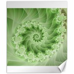 Fractal Lace Green Spiral Fractal Canvas 8  x 10 