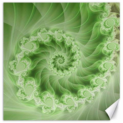 Fractal Lace Green Spiral Fractal Canvas 12  x 12  from ArtsNow.com 11.4 x11.56  Canvas - 1