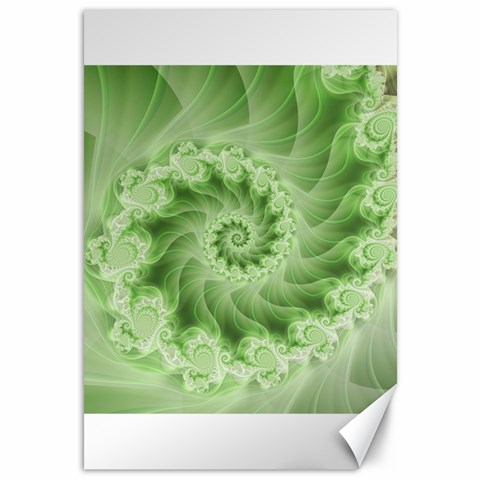 Fractal Lace Green Spiral Fractal Canvas 12  x 18  from ArtsNow.com 11.88 x17.36  Canvas - 1