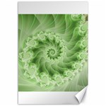 Fractal Lace Green Spiral Fractal Canvas 12  x 18 