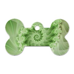 Fractal Lace Green Spiral Fractal Dog Tag Bone (Two Sides) from ArtsNow.com Front