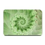 Fractal Lace Green Spiral Fractal Small Doormat