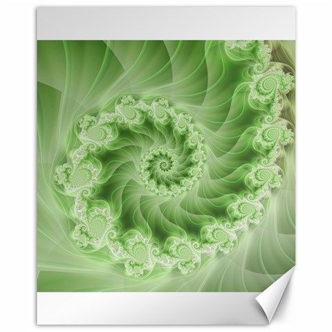 Fractal Lace Green Spiral Fractal Canvas 11  x 14  from ArtsNow.com 10.95 x13.48  Canvas - 1